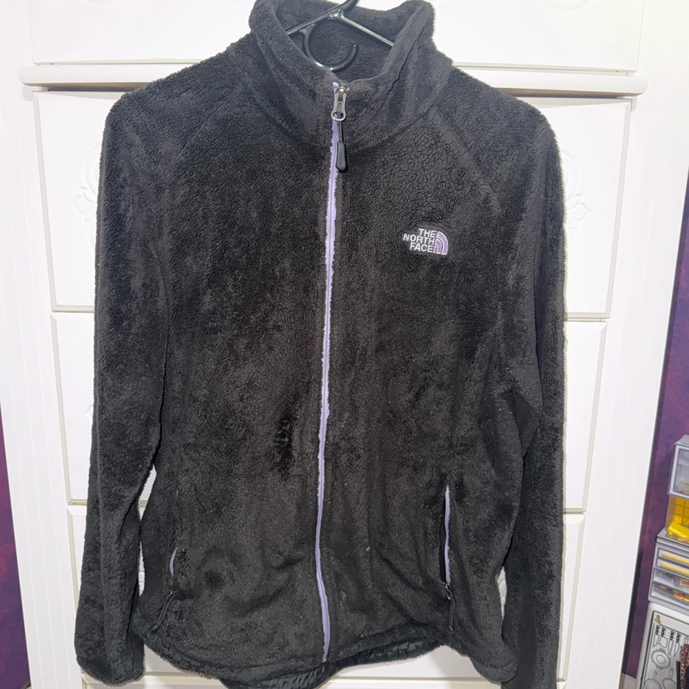 The North Face Black Fleece Jacket with Lavender Accents
